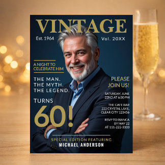 Mens 60th Birthday Party Invite Einladung