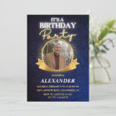 Mens 80. Geburtstag Einladungen Elegant Chic (Stehend Vorderseite)