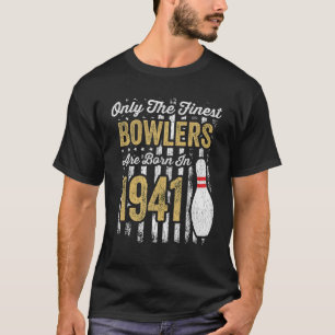 Mens 80 Jahre alt Bowler Geburtstag 80. Geburtstag T-Shirt