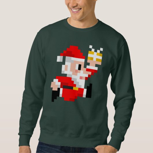 Men's 8-Bit Weihnachtsklaus Ugly Christmas Sweatsh Sweatshirt (Vorderseite)