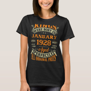 Mens 95. Geburtstag Könige Geboren im Januar 1928 T-Shirt