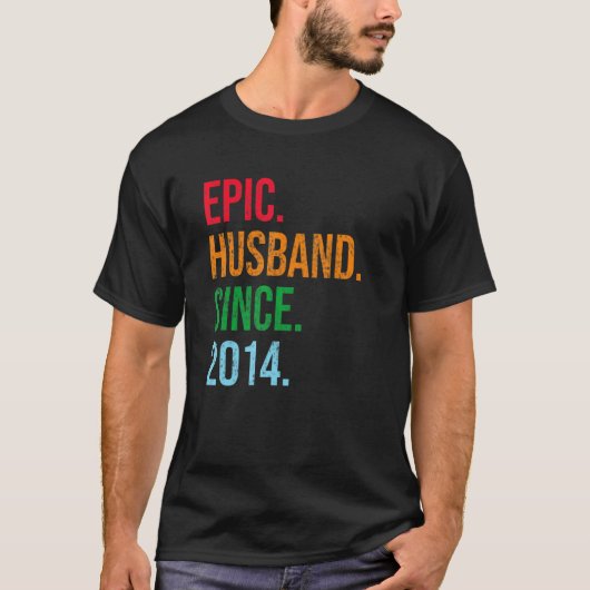 Mens 9th Wedding Anniversary Ideas Epic Husband Si T-Shirt (Vorderseite)