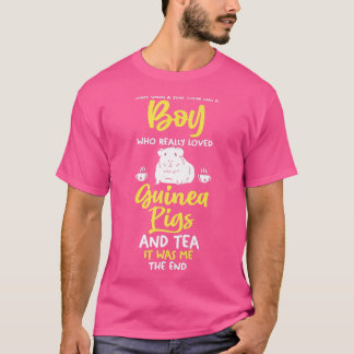 Mens A boy who love tea and Guinea pig Premium  T-Shirt