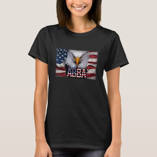 Mens Abba Eagle American Flag Usa Patriotic 4. T-Shirt (Vorderseite)