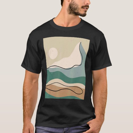 Mens Abstract Mountains Landscape Nature Sky Minim T-Shirt (Vorderseite)