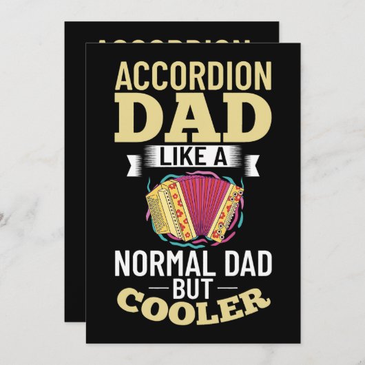 Mens Accordion Music Instrument Player Beginner Le Einladung (Vorne/Hinten)