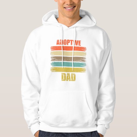 Mens Adoption Ankündigung Tag Familie Vater Retro Hoodie (Vorderseite)