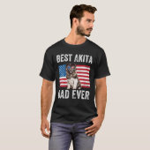 Mens Akita Vater American Flag Akita Dog Lo T-Shirt (Vorne ganz)