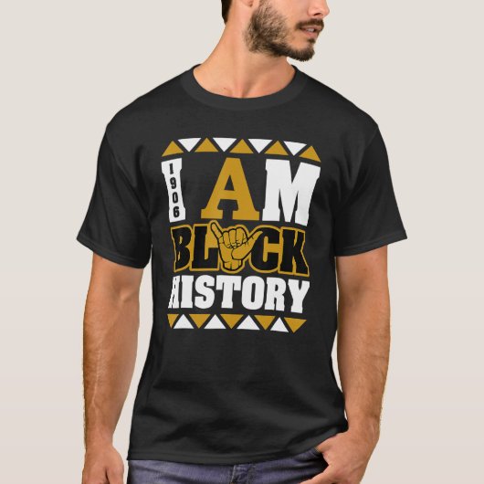 Mens Alpha African Fraternity 1906 I Bin Black His T-Shirt (Vorderseite)