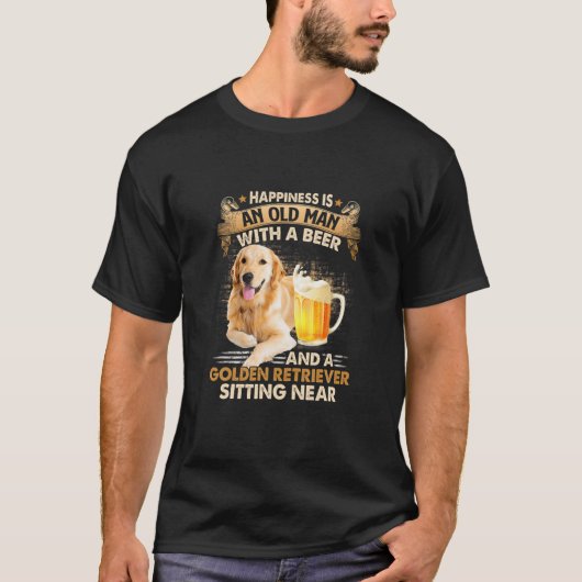 Mens alter Mann mit Bier T-Shirt (Vorderseite)