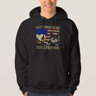 Mens American Flag Best Schnauzer Vater 4. Juli Hoodie
