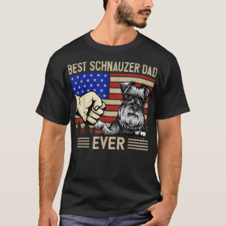 Mens American Flag Best Schnauzer Vater 4. Juli T-Shirt