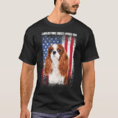 Mens American Flag Cavalier King Chales Spaniel Da T-Shirt (Vorderseite)