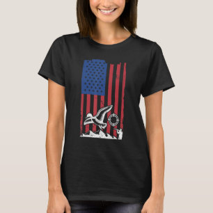 Mens American Flag Ente Jagd auf Wasservögel Hu T-Shirt