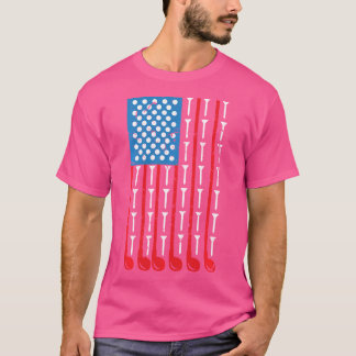 Mens American Flag Golf Club Sportdesign T-Shirt