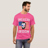 Mens American Flag Groom 4. Juli Bachelor T-Shirt (Vorne ganz)