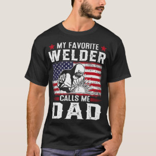 Mens American Flag Mein Lieblings Welder nennt mic T-Shirt