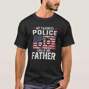 Mens American Flag Meine Lieblingspolizei nennt mi T-Shirt