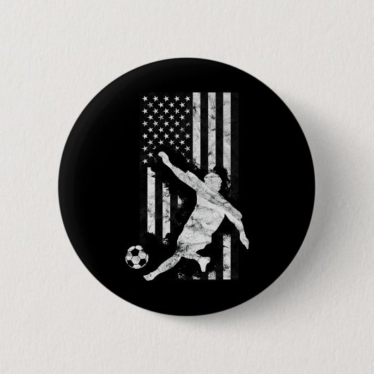 Mens American Flag Soccer Player  Button (Vorderseite)