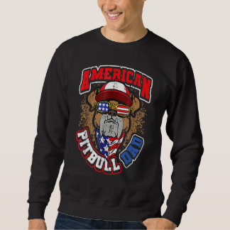 Mens American Pitbull Vater 4. Juli Sweatshirt