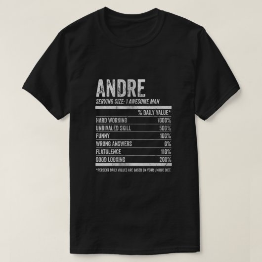 Mens Andre Nutrition Personalisiert Name Shirt Fun (Design vorne)