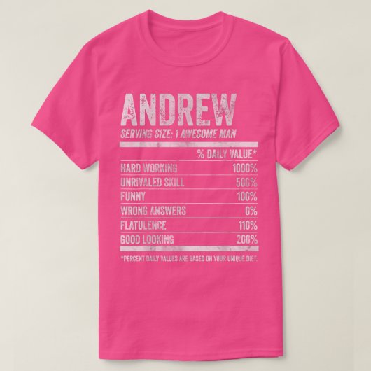 Mens Andrew Nutrition Personalisiert Name Funny Na T-Shirt (Design vorne)