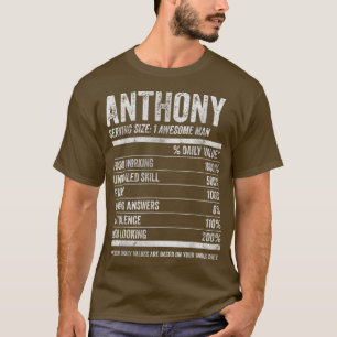 Mens Anthony Nutrition Personalisiert Name Funny N T-Shirt
