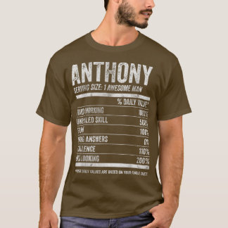 Mens Anthony Nutrition Personalisiert Name Funny N T-Shirt