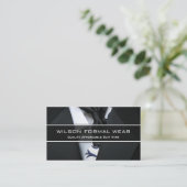 Mens Anzug Formal Wear, Foto Business Card Visitenkarte (Stehend Vorderseite)