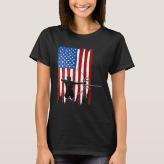 Mens Archery bedrückte amerikanische Flagge T-Shirt