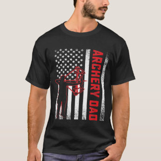 Mens Archery Bow Sport Vintage Dad Art Usa Flag A T-Shirt