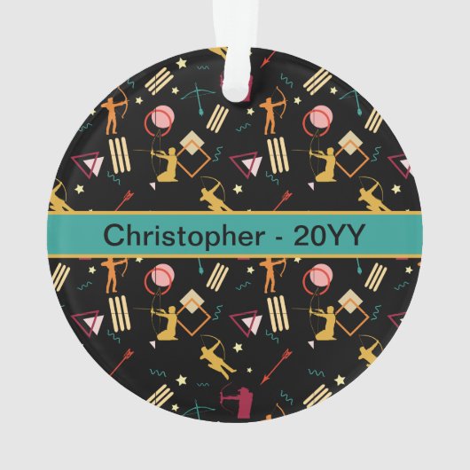 Mens Archery - Boys n Arrow Abstrakte Kunst Ornament (Rückseite)