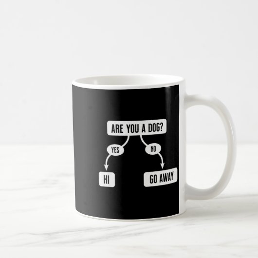 Mens Are You A Dog Funny Cute Flowchart Kaffeetasse (Rechts)