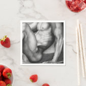 Mens Art Elegant Weißes Holzkohlepapier für Männer Serviette (Beispiel)