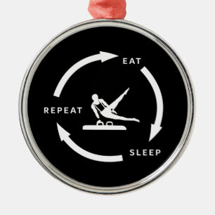 Men's Artistic Gymnastics Eat Sleep Repeat Sports Ornament Aus Metall