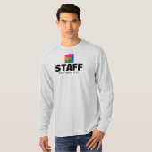 Mens Ash Gray Long Sleeve für Crews des Custom Sta T-Shirt (Vorne ganz)