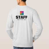 Mens Ash Gray Long Sleeve für Crews des Custom Sta T-Shirt (Rückseite)
