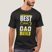 Mens ASL Best Deaf Dad Ever Sign Language Deaf Awa T-Shirt (Vorderseite)