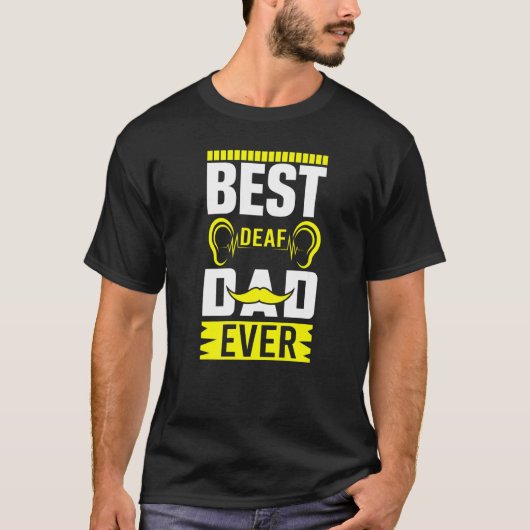 Mens ASL Best Deaf Dad Ever Sign Language Deaf Awa T-Shirt (Vorderseite)