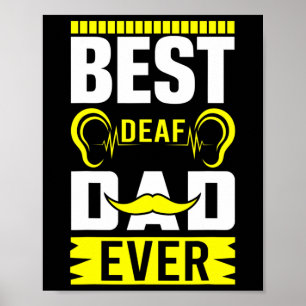 Mens ASL Best Deaf Vater je Gebärdensprache Deaf A Poster