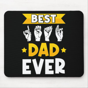Mens ASL Sign Language Deaf Awareness and Deaf Vat Mousepad