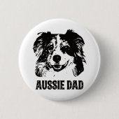 Mens Aussie Vater - Australian Shepherd Dog Vater Button (Vorderseite)