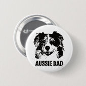 Mens Aussie Vater - Australian Shepherd Dog Vater Button (Vorne & Hinten)