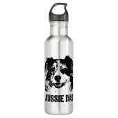 Mens Aussie Vater - Australian Shepherd Dog Vater Edelstahlflasche (Vorderseite)