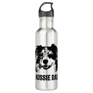 Mens Aussie Vater - Australian Shepherd Dog Vater Edelstahlflasche