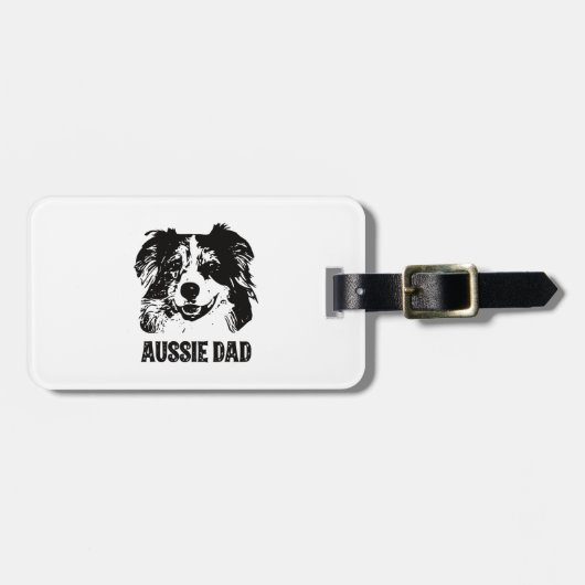Mens Aussie Vater - Australian Shepherd Dog Vater Gepäckanhänger (Vorderseite horizontal)