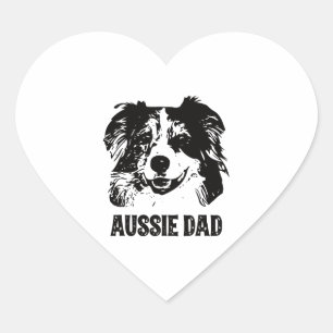 Mens Aussie Vater - Australian Shepherd Dog Vater Herz-Aufkleber