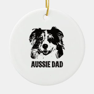 Mens Aussie Vater - Australian Shepherd Dog Vater Keramik Ornament
