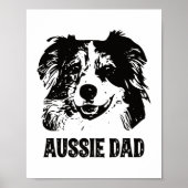 Mens Aussie Vater - Australian Shepherd Dog Vater Poster (Vorne)