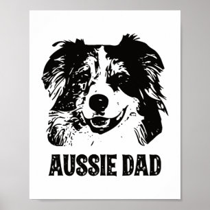Mens Aussie Vater - Australian Shepherd Dog Vater Poster